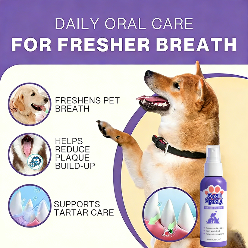 Vakkav™ Pet Oral Spray ✅Freshen Breath, Remove Tartar & Promote gum regeneration, stabilize teeth 🦷🦷