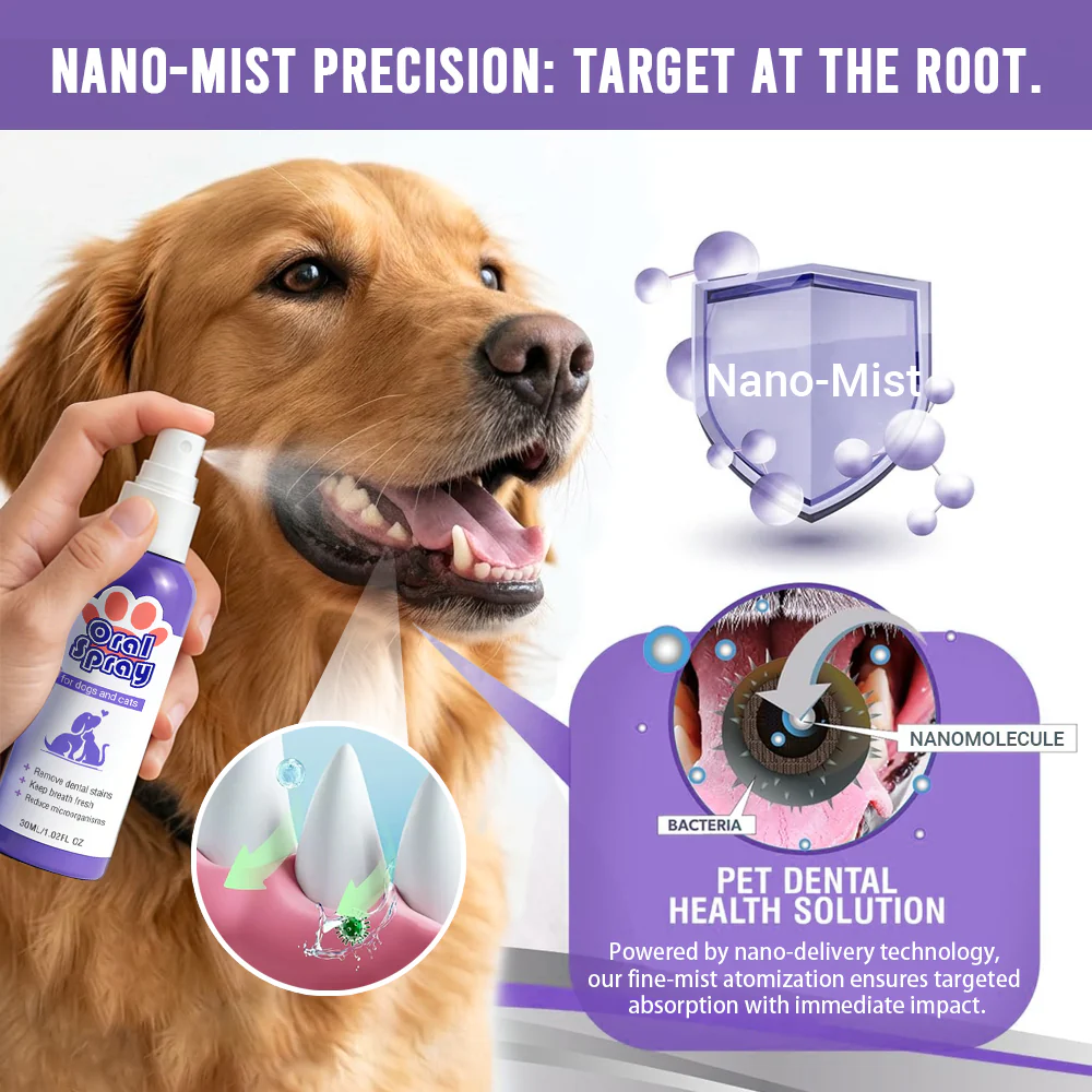 Vakkav™ Pet Oral Spray ✅Freshen Breath, Remove Tartar & Promote gum regeneration, stabilize teeth 🦷🦷