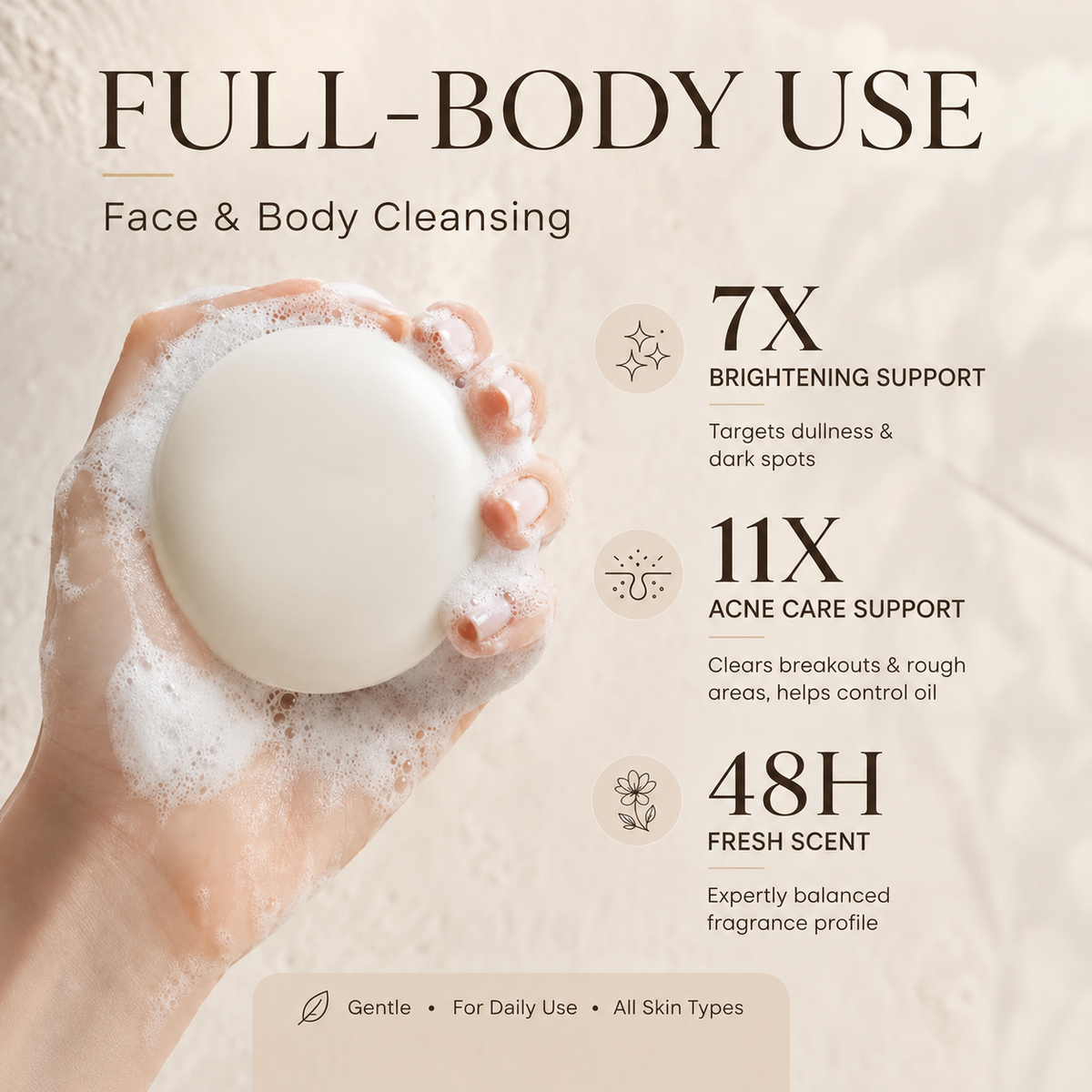 Niacinamide Brightening Soap – Dark Spot & Uneven Skin Tone Care